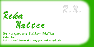 reka malter business card